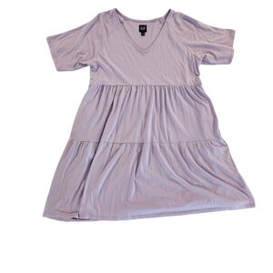 GAP Lilac Tiered Dress With Pockets Women's Size Medium